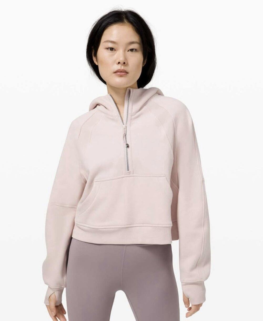 Lululemon Scuba Oversized 1/2 Zip Hoodie Sweatshirt M/L Feather Pink Athleisure